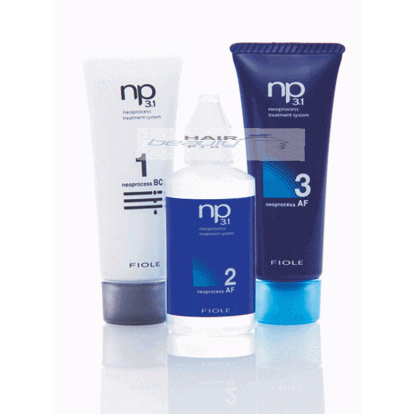 FIOLE np 3.1 トリートメント 3ステップ　各5本 Japan Fiole N.P 3.1 Neoprocess AF Hair Treatment System (Blue-Curl
